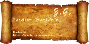 Zeidler Gracián névjegykártya